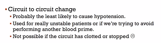 Blood prime circuit to circuit change